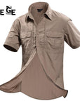 Mege , Men Short Sleeve Shirts, Breathable Quick Dry Camisa Masculina Hunting-Shirts-Bargain Bait Box-BROWN-M-Bargain Bait Box