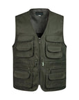 Men Multi-Pocket Classic Waist Male Sleeveless Unloading Solid Work Vest-Vests-Bargain Bait Box-Army Green-XL-Bargain Bait Box