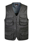 Men Multi-Pocket Classic Waist Male Sleeveless Unloading Solid Work Vest-Vests-Bargain Bait Box-Silver-XL-Bargain Bait Box