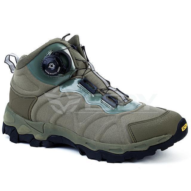 Men Tactical Military Boots Leather Lace Up Combat Ankle Boots Mens Flat-Boots-Bargain Bait Box-green-6.5-Bargain Bait Box