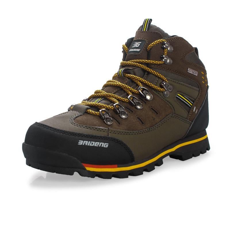Men Waterproof Hiking Boots High Top Camping Mountain Climbing Shoes Outdoor-AIRAVATA YXY-Shoes Store-Grey Blue-7-Bargain Bait Box