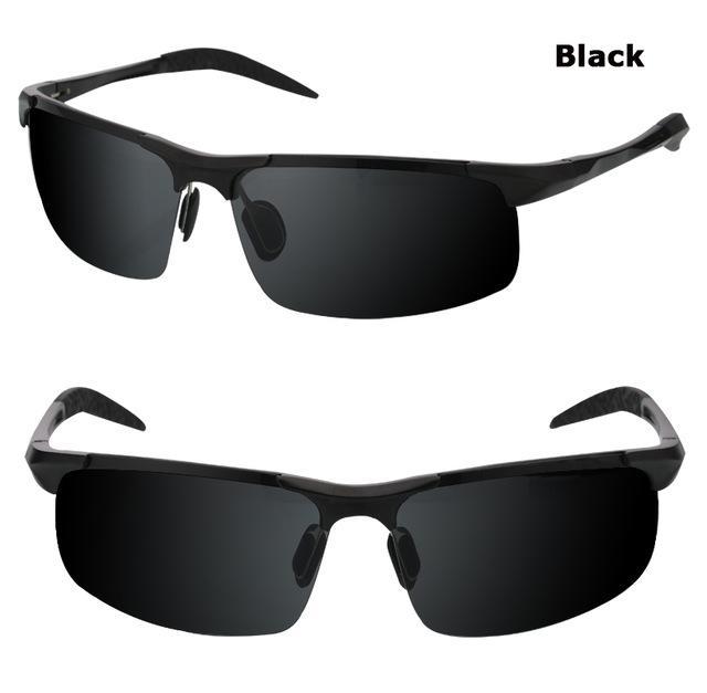 Men&#39;S Aluminum-Magnesium Car Drivers Night Vision Goggles Anti-Glare Polarizer-Polarized Sunglasses-Bargain Bait Box-Black-Bargain Bait Box