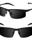 Men'S Aluminum-Magnesium Car Drivers Night Vision Goggles Anti-Glare Polarizer-Polarized Sunglasses-Bargain Bait Box-Black-Bargain Bait Box