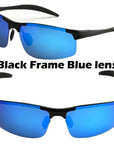 Men'S Aluminum-Magnesium Car Drivers Night Vision Goggles Anti-Glare Polarizer-Polarized Sunglasses-Bargain Bait Box-Black Blue-Bargain Bait Box
