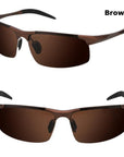 Men'S Aluminum-Magnesium Car Drivers Night Vision Goggles Anti-Glare Polarizer-Polarized Sunglasses-Bargain Bait Box-Brown-Bargain Bait Box