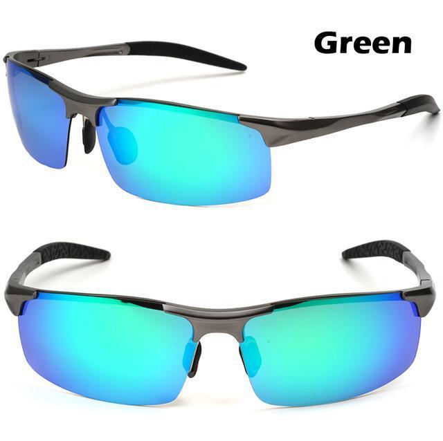 Men'S Aluminum-Magnesium Car Drivers Night Vision Goggles Anti-Glare Polarizer-Polarized Sunglasses-Bargain Bait Box-Green-Bargain Bait Box