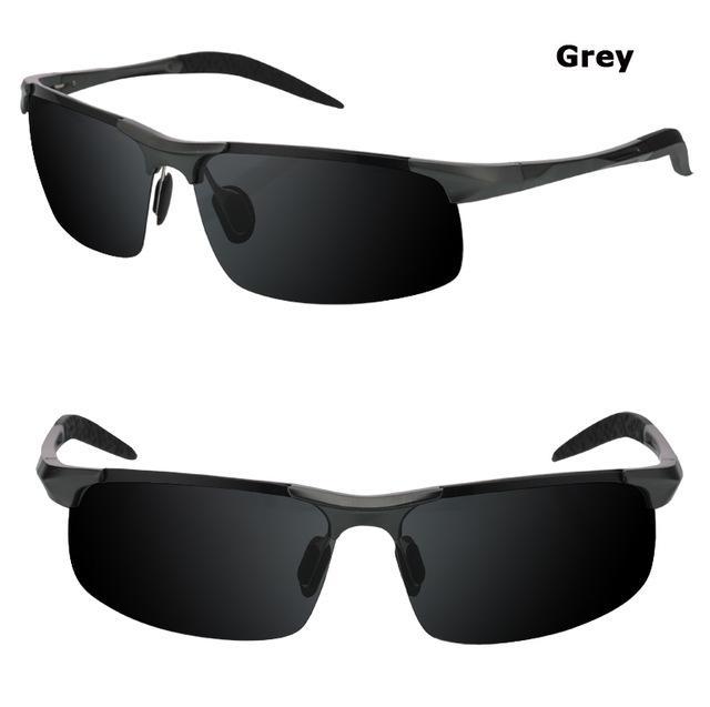 Men&#39;S Aluminum-Magnesium Car Drivers Night Vision Goggles Anti-Glare Polarizer-Polarized Sunglasses-Bargain Bait Box-Grey-Bargain Bait Box