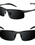 Men'S Aluminum-Magnesium Car Drivers Night Vision Goggles Anti-Glare Polarizer-Polarized Sunglasses-Bargain Bait Box-Grey-Bargain Bait Box