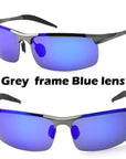 Men'S Aluminum-Magnesium Car Drivers Night Vision Goggles Anti-Glare Polarizer-Polarized Sunglasses-Bargain Bait Box-Grey Blue-Bargain Bait Box