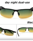 Men'S Aluminum-Magnesium Car Drivers Night Vision Goggles Anti-Glare Polarizer-Polarized Sunglasses-Bargain Bait Box-black green-Bargain Bait Box