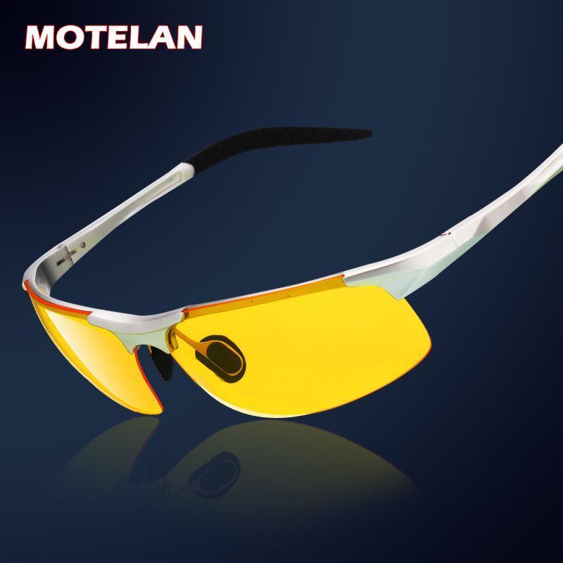 Men&#39;S Aluminum-Magnesium Car Drivers Night Vision Goggles Anti-Glare Polarizer-Polarized Sunglasses-Bargain Bait Box-black green-Bargain Bait Box