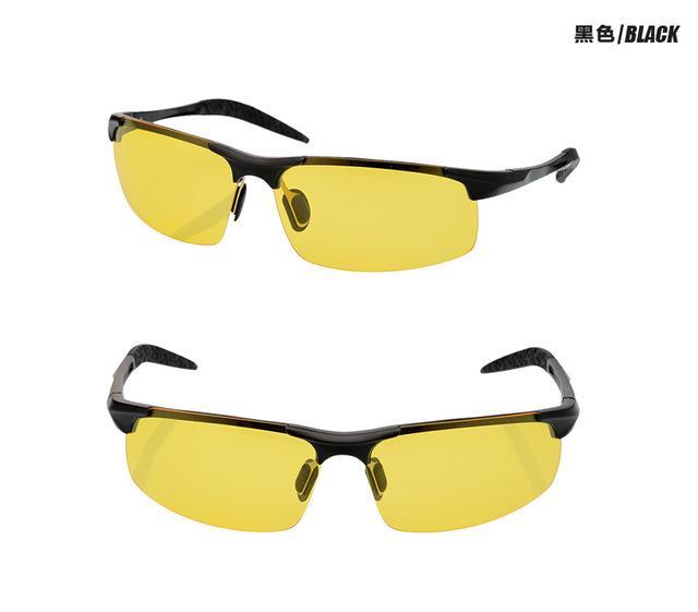 Men'S Aluminum-Magnesium Car Drivers Night Vision Goggles Anti-Glare Polarizer-Polarized Sunglasses-Bargain Bait Box-black yellow-Bargain Bait Box
