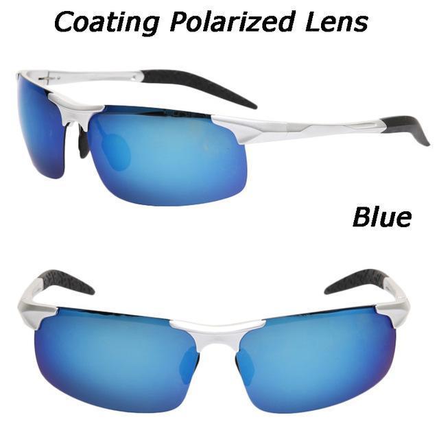 Men&#39;S Aluminum-Magnesium Car Drivers Night Vision Goggles Anti-Glare Polarizer-Polarized Sunglasses-Bargain Bait Box-blue coating-Bargain Bait Box
