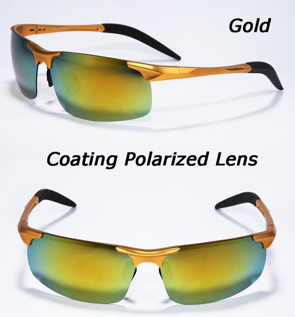 Men&#39;S Aluminum-Magnesium Car Drivers Night Vision Goggles Anti-Glare Polarizer-Polarized Sunglasses-Bargain Bait Box-gold coating-Bargain Bait Box