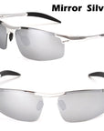 Men'S Aluminum-Magnesium Car Drivers Night Vision Goggles Anti-Glare Polarizer-Polarized Sunglasses-Bargain Bait Box-mirror silver-Bargain Bait Box