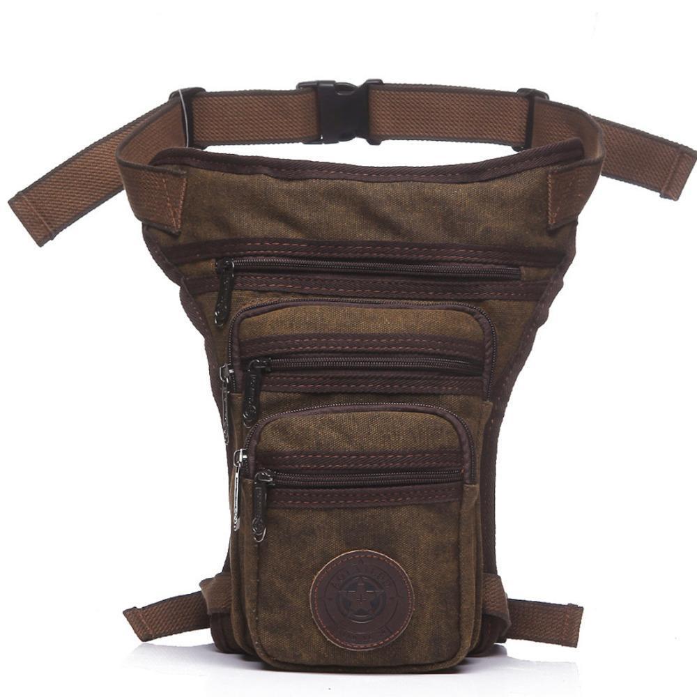 Men&#39;S Canvas Drop Leg Bag Messenger Shoulder Belt Hip Bum Fanny Waist Pack For-Bags-Bargain Bait Box-Coffee-Bargain Bait Box