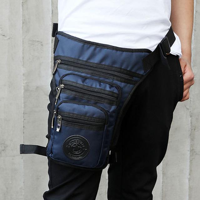Men&#39;S Canvas Drop Leg Bag Messenger Shoulder Belt Hip Bum Fanny Waist Pack For-Bags-Bargain Bait Box-Dark Blue Nylon-Bargain Bait Box