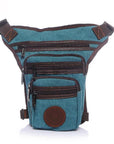 Men'S Canvas Drop Leg Bag Messenger Shoulder Belt Hip Bum Fanny Waist Pack For-Bags-Bargain Bait Box-Light Blue-Bargain Bait Box
