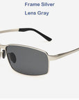 Men'S Polarized Sunglasses For Drivers Cool Rectangle Driving Sun Glass Uv400-Polarized Sunglasses-Bargain Bait Box-Silver-Bargain Bait Box