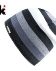 Men'S Skullies Hat Bonnet Beanie Knitted Wool Hat Plus Velvet Cap Thicker Stripe-Beanies-Bargain Bait Box-White-Bargain Bait Box