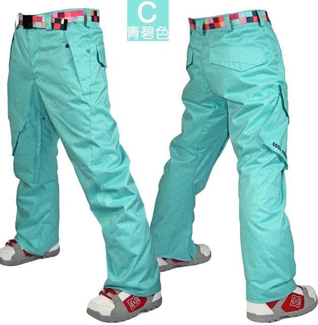 Mens Grey Ski Pants Gray Skiing Snowboarding Pants For Men Blue Riding-Snow Pants-Bargain Bait Box-as shown 2-S-Bargain Bait Box