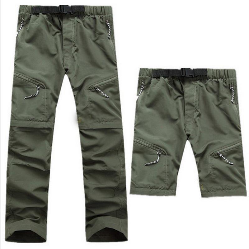 Mens Removable Quick Dry Sport Pants Men Trekking Fishing Camping Thousers-Pants-Bargain Bait Box-Army green-S-Bargain Bait Box