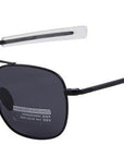 Military Sunglasses Glass Lense Alloy Frame Polarized-Polarized Sunglasses-EYECRAFTERS STARMOON Store-C01BlackBlack-Bargain Bait Box