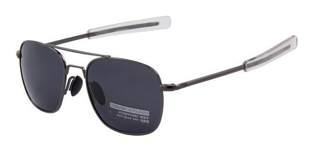 Military Sunglasses Glass Lense Alloy Frame Polarized-Polarized Sunglasses-EYECRAFTERS STARMOON Store-C02GrayBlack-Bargain Bait Box