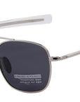 Military Sunglasses Glass Lense Alloy Frame Polarized-Polarized Sunglasses-EYECRAFTERS STARMOON Store-C03SilverBlack-Bargain Bait Box