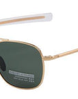 Military Sunglasses Glass Lense Alloy Frame Polarized-Polarized Sunglasses-EYECRAFTERS STARMOON Store-C04GoldGreen-Bargain Bait Box