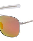 Military Sunglasses Glass Lense Alloy Frame Polarized-Polarized Sunglasses-EYECRAFTERS STARMOON Store-C08SilverRed-Bargain Bait Box