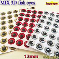 Mix Three Color Fishing 3D Lure Eyes Choose Your Size Quatity:600Pcs/Lot-Fish Eyes-Bargain Bait Box-12mm MIX 450pcs-Bargain Bait Box