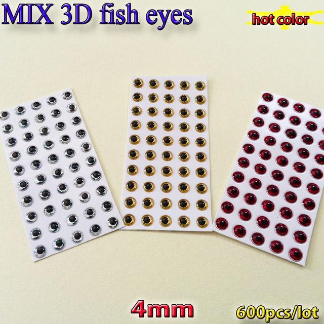 Mix Three Color Fishing 3D Lure Eyes Choose Your Size Quatity:600Pcs/Lot-Fish Eyes-Bargain Bait Box-4mm MIX 600pcs-Bargain Bait Box