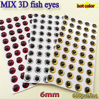 Mix Three Color Fishing 3D Lure Eyes Choose Your Size Quatity:600Pcs/Lot-Fish Eyes-Bargain Bait Box-6mm MIX 600pcs-Bargain Bait Box