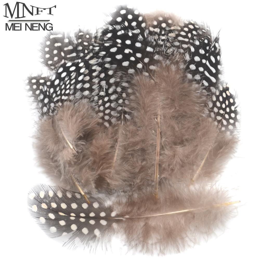 Mnft 100Pcs Natural Black Color Saddles Feather With White Dots Short Flies Wing-Fly Tying Materials-Bargain Bait Box-Bargain Bait Box