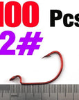 Mnft 100Pcs/Lot Fishing Hook Red Bloody Color Offset Worm Hook Wide Belly-Wide Gap Hooks-Bargain Bait Box-100Pcs 2-Bargain Bait Box
