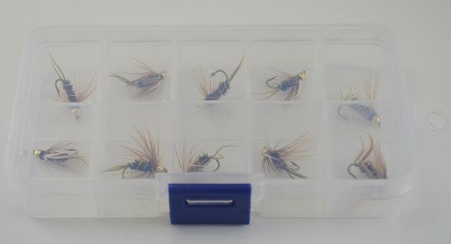 Mnft 10Pcs 10# Brass Golden Head Trout Grayling Fishing Flies Wet Fly Bead-Flies-Bargain Bait Box-10Pcs In Box-Bargain Bait Box