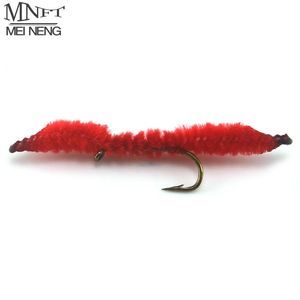 Mnft 10Pcs #10 San Juan Worms Red Nymphs Fly Flies Trout Fishing-Flies-Bargain Bait Box-10Pcs In Box-Bargain Bait Box