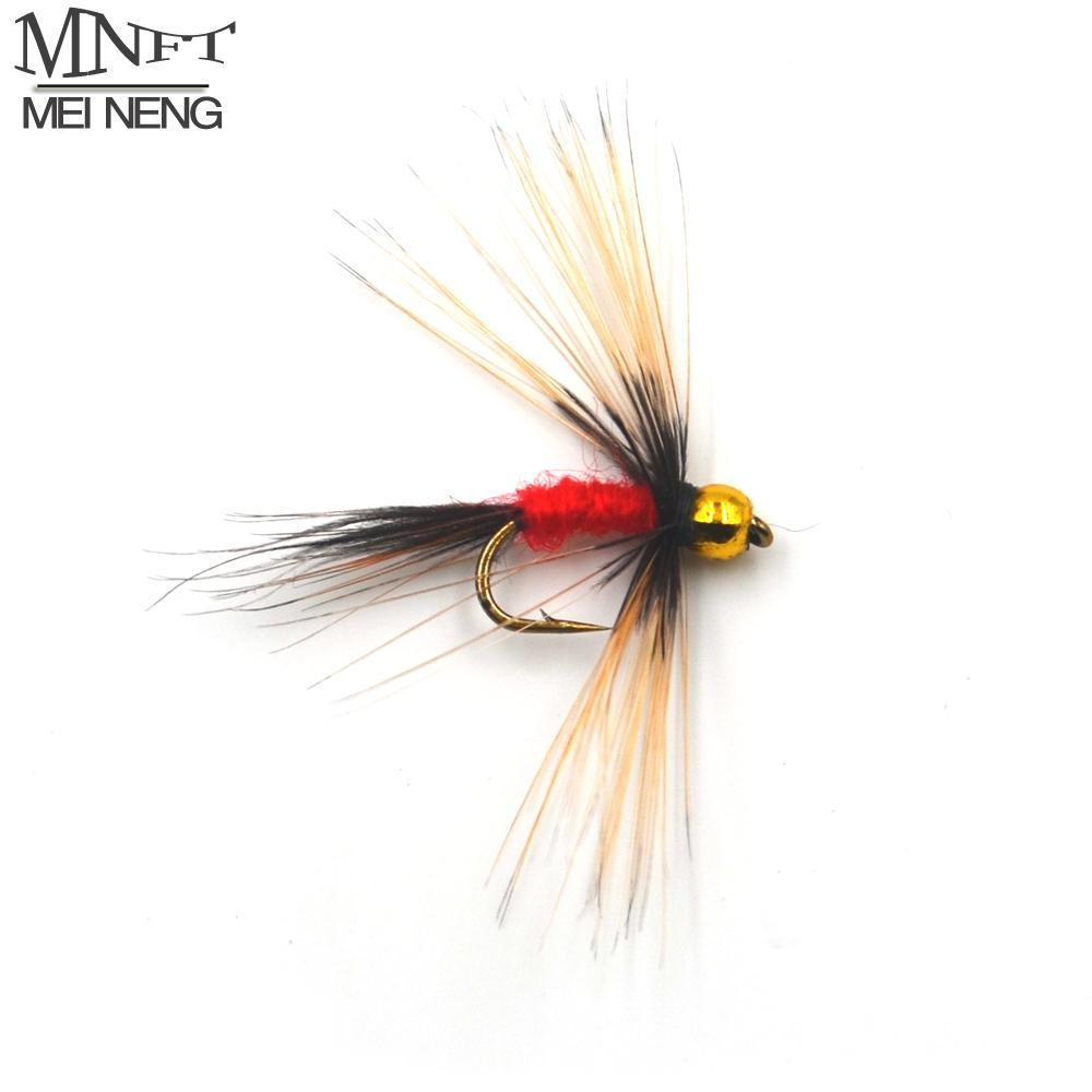 Mnft 10Pcs 14# Gold Beadhead Long Beard Nymph Red Body Fishing Fly Bait-Flies-Bargain Bait Box-10pcs in bag-Bargain Bait Box