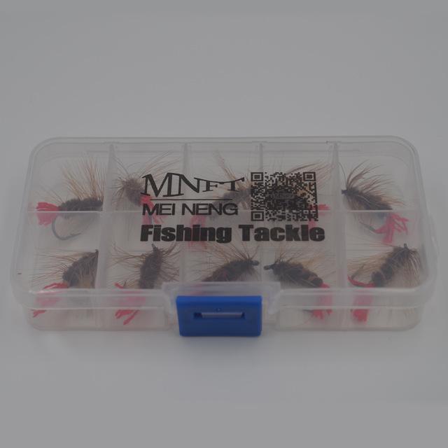 Mnft 10Pcs 6# Brown Nymph Bugger Wooly Worm Fly Trout Fly Fishing Baits Red Tail-Flies-Bargain Bait Box-10pcs in box-Bargain Bait Box