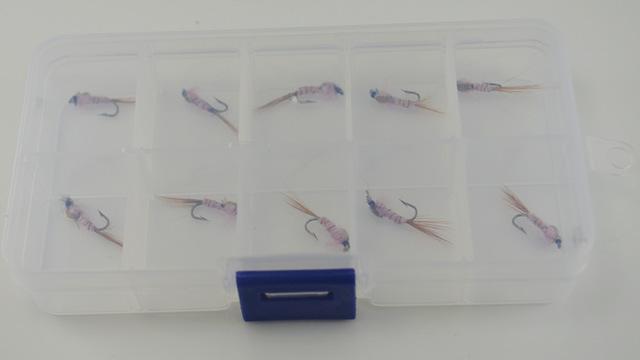 Mnft 10Pcs Brass String Body Brown Tail Nymph For Trout And Panfish Fly-Flies-Bargain Bait Box-10pcs in box-Bargain Bait Box