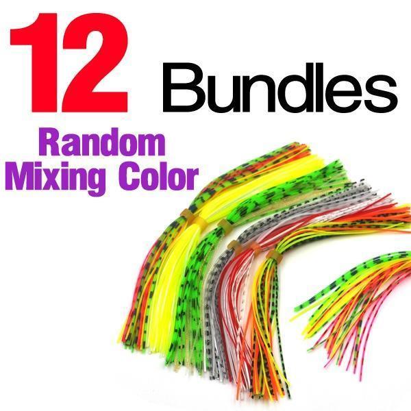 Mnft 12 Bundles 13Cm Length Fly Tying Rubber Threads Skirts Silicone Straps-Skirts &amp; Beards-Bargain Bait Box-Bargain Bait Box