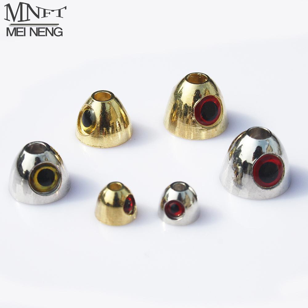 Mnft 12Pcs/Lot Fly Tying Materials Fly Cone Heads With 3D Brass Cone Eyes-Fish Eyes-Bargain Bait Box-12pcs Golden S-Bargain Bait Box