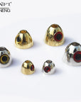 Mnft 12Pcs/Lot Fly Tying Materials Fly Cone Heads With 3D Brass Cone Eyes-Fish Eyes-Bargain Bait Box-12pcs Golden S-Bargain Bait Box