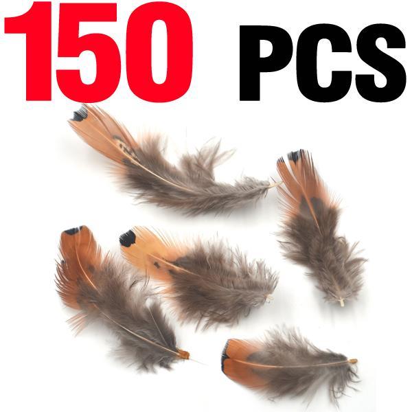 Mnft 150Pcs Natural Picked Gray Brown Tip Mix Feather For Fly Tying Throax-Fly Tying Materials-Bargain Bait Box-Bargain Bait Box