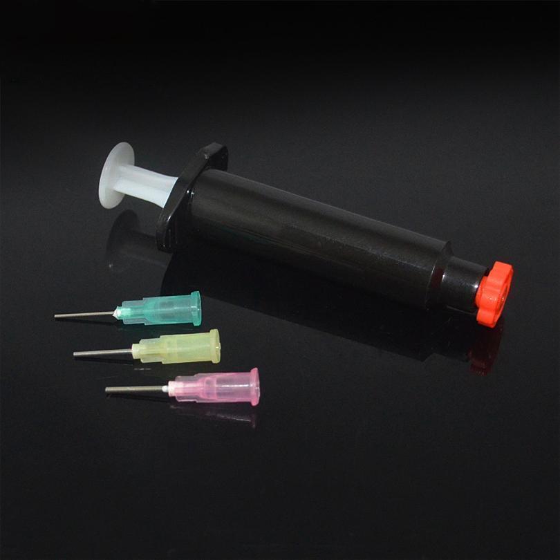 Mnft 2 Sets 5Cc / Ml Black For Uv Epoxy Cure Syringe 3 Needle Nozzles Kit-Fly Tying Materials-Bargain Bait Box-Bargain Bait Box