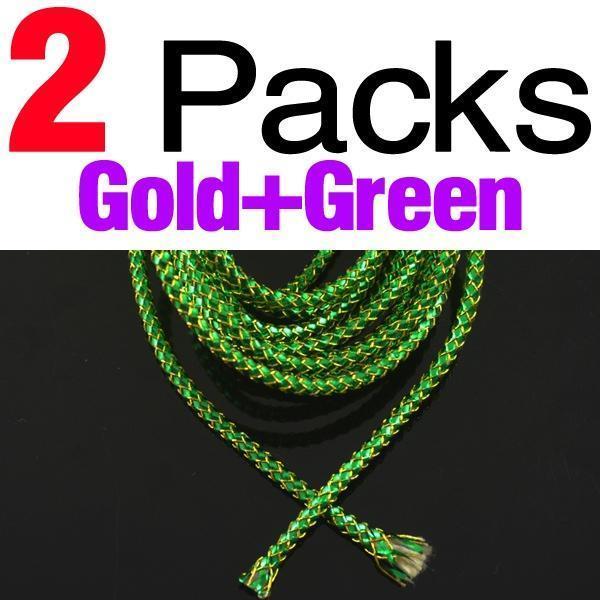 Mnft 2Packstotal 4M Mraided Holographic Mylar Cord 3.5Mm 3Mm Tubes For Fish-Fly Tying Materials-Bargain Bait Box-2 Pack Gold Green-Bargain Bait Box