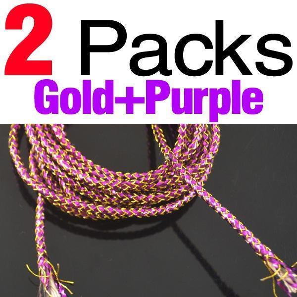 Mnft 2Packstotal 4M Mraided Holographic Mylar Cord 3.5Mm 3Mm Tubes For Fish-Fly Tying Materials-Bargain Bait Box-2 Pack Gold Purple-Bargain Bait Box