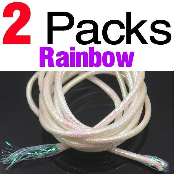 Mnft 2Packstotal 4M Mraided Holographic Mylar Cord 3.5Mm 3Mm Tubes For Fish-Fly Tying Materials-Bargain Bait Box-2 Pack Rainbow-Bargain Bait Box