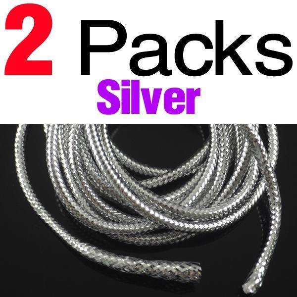Mnft 2Packstotal 4M Mraided Holographic Mylar Cord 3.5Mm 3Mm Tubes For Fish-Fly Tying Materials-Bargain Bait Box-2 Pack Silver-Bargain Bait Box